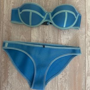 Triangl blue strapless set